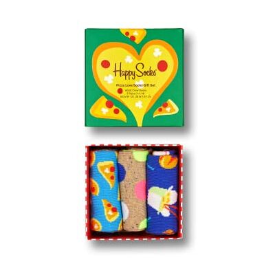Happy Socks Men's Pizza Love 3-Pack Gift Set Socks - Publicité Happy Socks Men's Pizza Love 3-Pack Gift Set Socks - Publicité