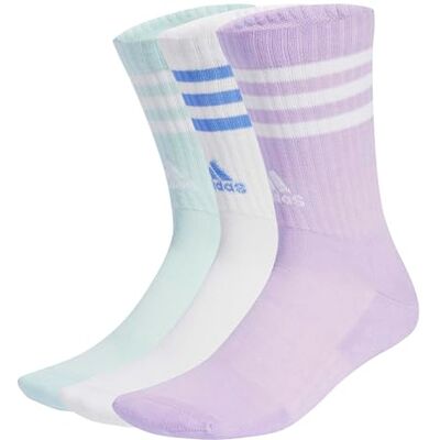 Adidas Mixte 3-Stripes Cushioned Crew Socks 3 Pairs, Powder Plum/White/Halo Mint, 6.5-8 - Publicité Adidas Mixte 3-Stripes Cushioned Crew Socks 3 Pairs, Powder Plum/White/Halo Mint, 6.5-8 - Publicité