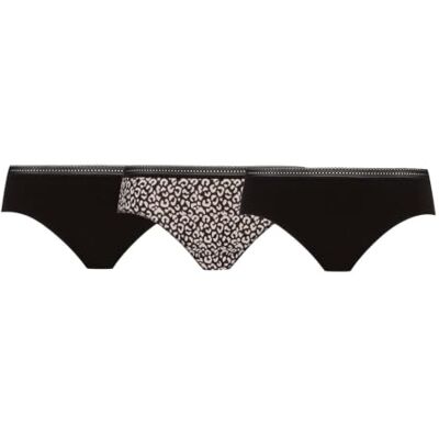 WELL Lot de 3 Slips Trio Coton Fantaisie Noir/Imprimé 36/38 - Publicité WELL Lot de 3 Slips Trio Coton Fantaisie Noir/Imprimé 36/38 - Publicité