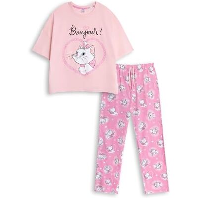 Disney Pyjama Rose à Manches Courtes et Jambes Longues pour Femme Les Aristochats Marie Pyjama imprimé Dessin animé avec Slogan « Bonjour ! » Tenue de Nuit rétro pour la Nuit - Publicité Disney Pyjama Rose à Manches Courtes et Jambes Longues pour Femme Les Aristochats Marie Pyjama imprimé Dessin animé avec Slogan « Bonjour ! » Tenue de Nuit rétro pour la Nuit - Publicité