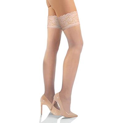 sesto senso Bas Autofixant Dentelle avec Silicone 15 DEN Paquet de 1 Collant Sexy Sous-vêtements Femme 1/2 XS-S Pouder - Publicité sesto senso Bas Autofixant Dentelle avec Silicone 15 DEN Paquet de 1 Collant Sexy Sous-vêtements Femme 1/2 XS-S Pouder - Publicité