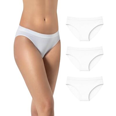 Risalti Culotte sans Couture Femme en Bambou Lot de 3 Slip Femme Invisible Elastique en Fibre de Bambou, Seamless Underwear Respirante et Hypoallergenique Made in Italy - Publicité Risalti Culotte sans Couture Femme en Bambou Lot de 3 Slip Femme Invisible Elastique en Fibre de Bambou, Seamless Underwear Respirante et Hypoallergenique Made in Italy - Publicité