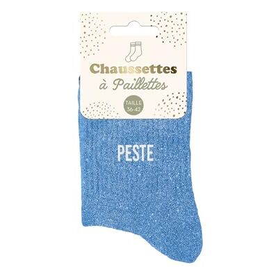 STC Chaussettes paillettes Peste bleu, 36-42 - Publicité STC Chaussettes paillettes Peste bleu, 36-42 - Publicité