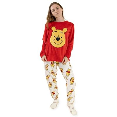 Disney Ensemble Pyjama Winnie l'ourson Rouge à Manches Longues et Jambes Longues pour Femme Vêtement de Nuit Douillet en Polaire avec imprimé Ours de Nuit à Motifs pour Un Confort - Publicité Disney Ensemble Pyjama Winnie l'ourson Rouge à Manches Longues et Jambes Longues pour Femme Vêtement de Nuit Douillet en Polaire avec imprimé Ours de Nuit à Motifs pour Un Confort - Publicité