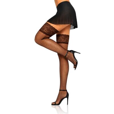 sesto senso Femme Bas Autofixants Résille Dentelle Séduisante Lingerie avec Bande Silicone 1/2 XS-S Café Beige Marron - Publicité sesto senso Femme Bas Autofixants Résille Dentelle Séduisante Lingerie avec Bande Silicone 1/2 XS-S Café Beige Marron - Publicité