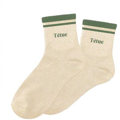 STC Chaussettes paillettes a bandes tetue - Publicité STC Chaussettes paillettes a bandes tetue - Publicité