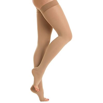 Relaxsan M1170A (Beige 1-S) Bas autofixants de contention Classe 1 (15-21 mmHg) en microfibre pied ouvert - Publicité Relaxsan M1170A (Beige 1-S) Bas autofixants de contention Classe 1 (15-21 mmHg) en microfibre pied ouvert - Publicité