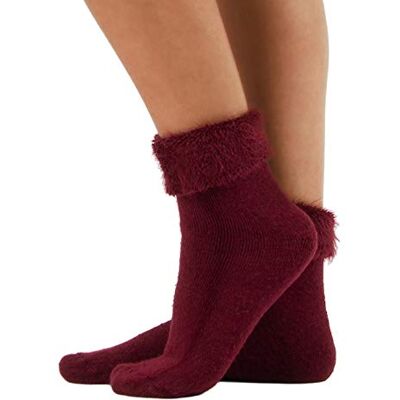 CALZITALY Chaussettes Hivernales Effet Angora Socquettes Douces Thermiques Multicolore Taille Unique Made in Italy (Bordeaux) - Publicité CALZITALY Chaussettes Hivernales Effet Angora Socquettes Douces Thermiques Multicolore Taille Unique Made in Italy (Bordeaux) - Publicité