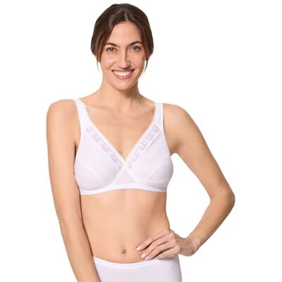 Playtex Lot de 2 Soutiens-Gorge sans Armatures en Coton Femme x2, Blanc, 95B - Publicité Playtex Lot de 2 Soutiens-Gorge sans Armatures en Coton Femme x2, Blanc, 95B - Publicité