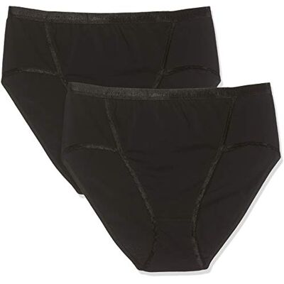 Ulla Popken Femme Grandes Tailles Slip Bords Larges Taille Haute (Lot de 2) Noir 46+ 711214 10-46+ - Publicité Ulla Popken Femme Grandes Tailles Slip Bords Larges Taille Haute (Lot de 2) Noir 46+ 711214 10-46+ - Publicité