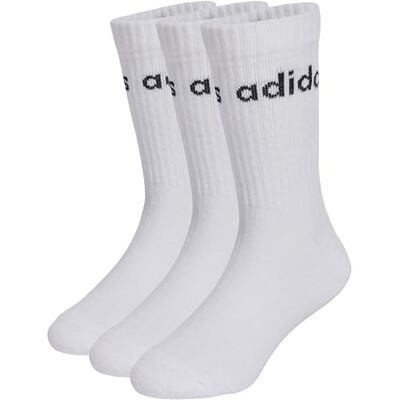 Adidas Mixte enfant Linear Kids Crew 3 Pairs Per Pack Socks, white/white/white, 34-36 - Publicité Adidas Mixte enfant Linear Kids Crew 3 Pairs Per Pack Socks, white/white/white, 34-36 - Publicité