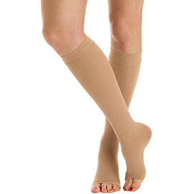Relaxsan M2050A (Beige 3-L) Mi-bas de contention Classe 2 (23-32 mmHg) en coton pied ouvert - Publicité Relaxsan M2050A (Beige 3-L) Mi-bas de contention Classe 2 (23-32 mmHg) en coton pied ouvert - Publicité