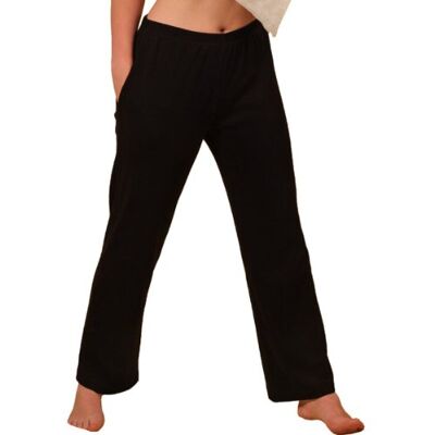 HERMKO 984 Femmes Homewear Pantalon pour la Maison, la Cure, la Gymnastique avec Poche en 100% Coton Biologique, Couleur:Noir, Taille:46/48 (L) - Publicité HERMKO 984 Femmes Homewear Pantalon pour la Maison, la Cure, la Gymnastique avec Poche en 100% Coton Biologique, Couleur:Noir, Taille:46/48 (L) - Publicité