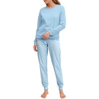 Calida Lovely Nights Pyjama à Bords-côtes pour Femmes, 100% Coton, Doux pour la Peau, Doux, Facile d'entretien - Publicité Calida Lovely Nights Pyjama à Bords-côtes pour Femmes, 100% Coton, Doux pour la Peau, Doux, Facile d'entretien - Publicité