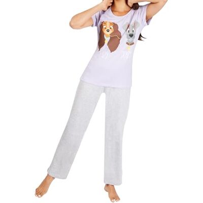 Disney Pyjamas pour Femmes Pyjamas pour Femmes La Belle et Le Clochard Vêtements de Nuit à Manches Courtes VioletLarge - Publicité Disney Pyjamas pour Femmes Pyjamas pour Femmes La Belle et Le Clochard Vêtements de Nuit à Manches Courtes VioletLarge - Publicité