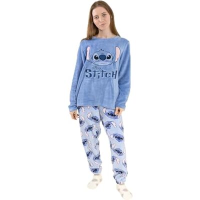 Disney Ensemble Pyjama Lilo & Stitch pour Femme, Bleu, Manches Longues et Jambes Longues Vêtement de Nuit Douillet en Polaire avec imprimé Stitch de Nuit pour Dormir et se détendre - Publicité Disney Ensemble Pyjama Lilo & Stitch pour Femme, Bleu, Manches Longues et Jambes Longues Vêtement de Nuit Douillet en Polaire avec imprimé Stitch de Nuit pour Dormir et se détendre - Publicité