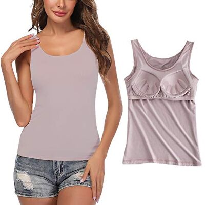 STARBILD Débardeurs pour Femmes avec Soutien-Gorge intégré Débardeur de Yoga sans Manches Haut Camisoles rembourrées de Base Rose M - Publicité STARBILD Débardeurs pour Femmes avec Soutien-Gorge intégré Débardeur de Yoga sans Manches Haut Camisoles rembourrées de Base Rose M - Publicité