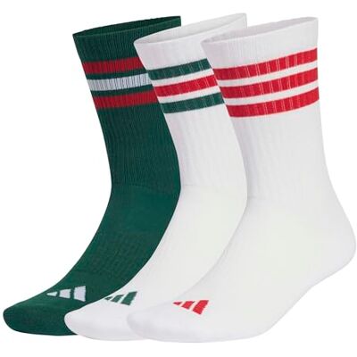 Adidas Mixte 3STRIPES CUSHIONED SPORTSWEAR CREW SOCKS 3 PAIR PACK, team dark green/white/better scarlet, 42-45 - Publicité Adidas Mixte 3STRIPES CUSHIONED SPORTSWEAR CREW SOCKS 3 PAIR PACK, team dark green/white/better scarlet, 42-45 - Publicité
