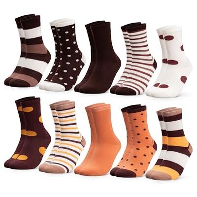 Occulto Chaussettes pour femme (10 Paires) Multicolores en Coton, Chaussettes pour femmes douces avec rayures et motifs, chaussette femme fille colorées - Publicité Occulto Chaussettes pour femme (10 Paires) Multicolores en Coton, Chaussettes pour femmes douces avec rayures et motifs, chaussette femme fille colorées - Publicité