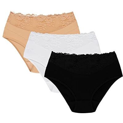 Wolbar Culotte Classique Slip Élégant WB415 Fabriqué en UE, Beige-Blanc-Noir,L - Publicité Wolbar Culotte Classique Slip Élégant WB415 Fabriqué en UE, Beige-Blanc-Noir,L - Publicité