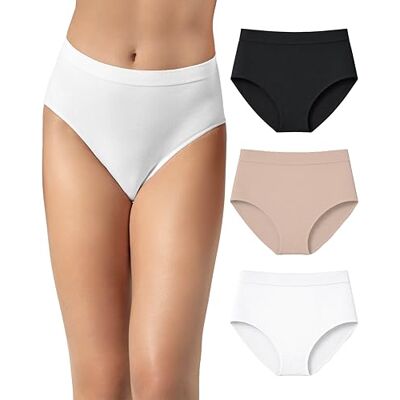 Risalti Culotte sans Couture Femme Taille Haute en Bambou Lot de 3 Slip Femme Invisible Elastique en Fibre de Bambou, Seamless Underwear Respirante et Hypoallergenique Made in Italy - Publicité Risalti Culotte sans Couture Femme Taille Haute en Bambou Lot de 3 Slip Femme Invisible Elastique en Fibre de Bambou, Seamless Underwear Respirante et Hypoallergenique Made in Italy - Publicité