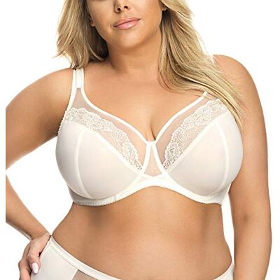 Gorsenia Femmes Soutien-Gorge Non-Rembourré Brodé Luisse, Beige Clair,100L - Publicité Gorsenia Femmes Soutien-Gorge Non-Rembourré Brodé Luisse, Beige Clair,100L - Publicité