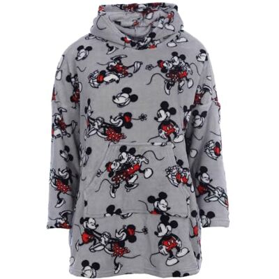 Suncity Haut de Pyjama, Sweat Pyjama Polaire à Capuche Disney Mickey et Minnie, Gris, 100% Polyester, Licence Officielle - Publicité Suncity Haut de Pyjama, Sweat Pyjama Polaire à Capuche Disney Mickey et Minnie, Gris, 100% Polyester, Licence Officielle - Publicité