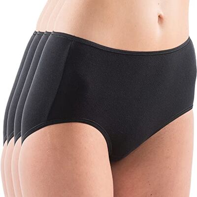 HERMKO 1150 Culotte Maxi Femme Basic Slip 4 Pack en 100% Coton Biologique, Couleur:Noir, Taille:38/40 (S) - Publicité HERMKO 1150 Culotte Maxi Femme Basic Slip 4 Pack en 100% Coton Biologique, Couleur:Noir, Taille:38/40 (S) - Publicité