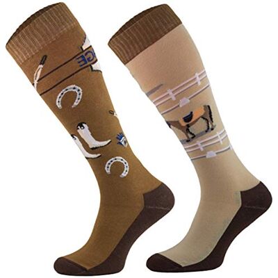 TODO Comodo Chaussettes d'équitation Fantaisie STJBW Coton Mi-bas Chaussette Équitation Femme Motifs (STJBW 24 Dressage, 31-34) - Publicité TODO Comodo Chaussettes d'équitation Fantaisie STJBW Coton Mi-bas Chaussette Équitation Femme Motifs (STJBW 24 Dressage, 31-34) - Publicité