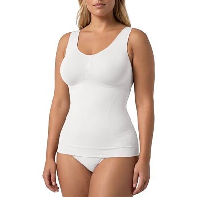 Risalti Débardeur Gainant Femme Microfibre TankTop sans Couture Élastique, Top Amincissant Epaules Large, Confort, Respirant, Silhouette Sculptée Made in Italy - Publicité Risalti Débardeur Gainant Femme Microfibre TankTop sans Couture Élastique, Top Amincissant Epaules Large, Confort, Respirant, Silhouette Sculptée Made in Italy - Publicité