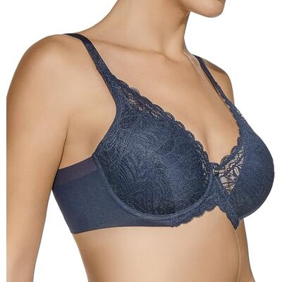 Selene, Soutien-Gorge pour Femme en Dentelle Florale, avec Armatures et Rembourrage léger, Collection , Bleu Marine, 100C - Publicité Selene, Soutien-Gorge pour Femme en Dentelle Florale, avec Armatures et Rembourrage léger, Collection , Bleu Marine, 100C - Publicité