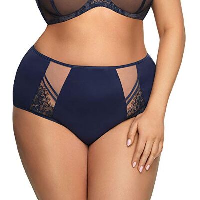 Gorsenia Femme Culotte Slip Tulle Taille Haute Paradise, Bleu Foncé,3XL - Publicité Gorsenia Femme Culotte Slip Tulle Taille Haute Paradise, Bleu Foncé,3XL - Publicité