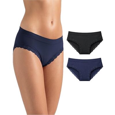 Risalti Culotte Dentelle Femme Microfibre Seamless Pcs2 – Slip Femme sans Couture et Etiquettes, Culottes et Slips Douce, Élastique et Respirante Plus Confortable Que Le Coton Made in Italy - Publicité Risalti Culotte Dentelle Femme Microfibre Seamless Pcs2 – Slip Femme sans Couture et Etiquettes, Culottes et Slips Douce, Élastique et Respirante Plus Confortable Que Le Coton Made in Italy - Publicité
