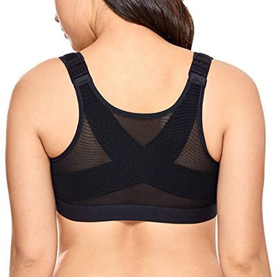 DELIMIRA Soutien Gorge Fermeture Devant sans Armature Grande Taille Correcteur de Posture Non Rembourré - Publicité DELIMIRA Soutien Gorge Fermeture Devant sans Armature Grande Taille Correcteur de Posture Non Rembourré - Publicité