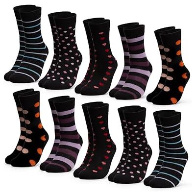 Occulto CHAUSSETTES POUR FEMMES (10 PAIRES) multicolores en COTON recyclé, CHAUSSETTES POUR FEMMES avec de jolies rayures et motifs - Publicité Occulto CHAUSSETTES POUR FEMMES (10 PAIRES) multicolores en COTON recyclé, CHAUSSETTES POUR FEMMES avec de jolies rayures et motifs - Publicité