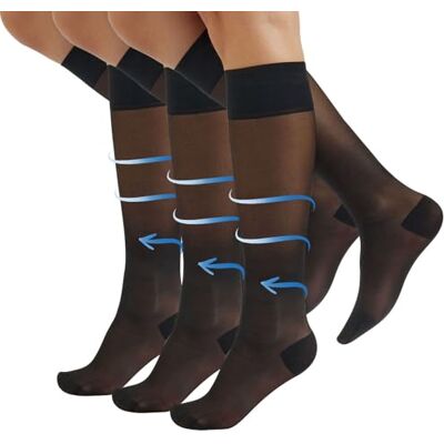 CALZITALY Pack 3 Paires Mi Bas Femme de Compression 70 Denier, Chaussettes Hautes Femme de Contention Made in Italy (FR/ES, Numérique, 35, 38, Taille normale, Taille normale, Noir) - Publicité CALZITALY Pack 3 Paires Mi Bas Femme de Compression 70 Denier, Chaussettes Hautes Femme de Contention Made in Italy (FR/ES, Numérique, 35, 38, Taille normale, Taille normale, Noir) - Publicité