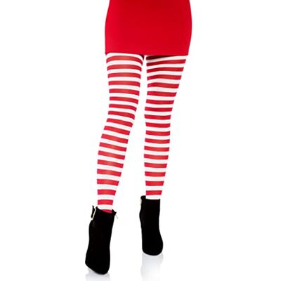 Leg Avenue Femme Leg Avenue Collant Rayures 2 Tons costume hosiery, Blanc/Rouge, 1X2X EU - Publicité Leg Avenue Femme Leg Avenue Collant Rayures 2 Tons costume hosiery, Blanc/Rouge, 1X2X EU - Publicité