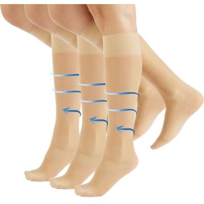 CALZITALY Pack 3 Paires Mi Bas Femme de Compression 70 Denier, Chaussettes Hautes Femme de Contention Made in Italy (FR/ES, Numérique, 35, 38, Taille normale, Taille normale, Naturel) - Publicité CALZITALY Pack 3 Paires Mi Bas Femme de Compression 70 Denier, Chaussettes Hautes Femme de Contention Made in Italy (FR/ES, Numérique, 35, 38, Taille normale, Taille normale, Naturel) - Publicité
