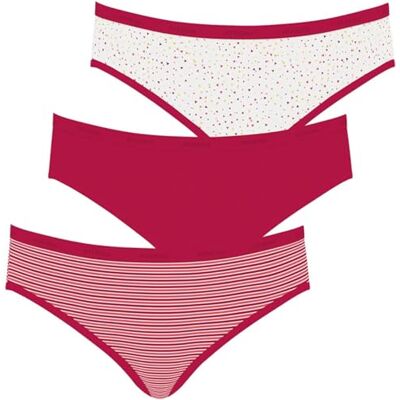 Athena Lot de 3 Slips Femme Ecopack Mode Taille : 44/46 Couleur : Lot Cerise - Publicité Athena Lot de 3 Slips Femme Ecopack Mode Taille : 44/46 Couleur : Lot Cerise - Publicité