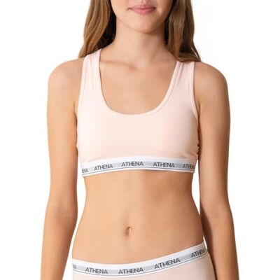 Athena Brassière Fille Brassière Dos Nageur, Coques Amovibles, Élastique Griffé Coton Modal Ultra Doux Label Oeko-TEX® Standard 100 - Publicité Athena Brassière Fille Brassière Dos Nageur, Coques Amovibles, Élastique Griffé Coton Modal Ultra Doux Label Oeko-TEX® Standard 100 - Publicité