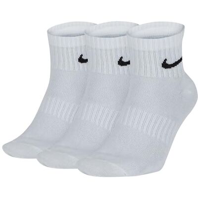 Nike Mixte Everyday Ltwt Ankle 3pr Chaussette, White/Black, L EU - Publicité Nike Mixte Everyday Ltwt Ankle 3pr Chaussette, White/Black, L EU - Publicité