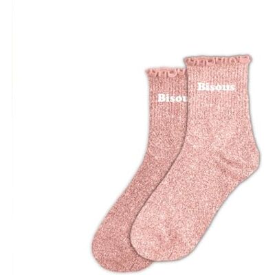 STC, Chaussettes feston courtes paillettes Bisous (taille unique 36-42) - Publicité STC, Chaussettes feston courtes paillettes Bisous (taille unique 36-42) - Publicité