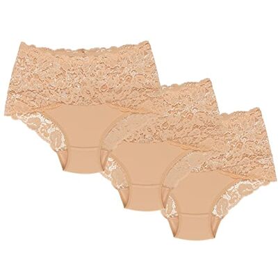 Wolbar Culotte Classique 3 Pack Slip Élégant WB414 Fabriqué en UE, Beige,M - Publicité Wolbar Culotte Classique 3 Pack Slip Élégant WB414 Fabriqué en UE, Beige,M - Publicité