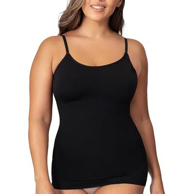 EMPETUA Shapermint Cagoule à col échancré Compression de contrôle du ventre pour femme Noir Taille L - Publicité EMPETUA Shapermint Cagoule à col échancré Compression de contrôle du ventre pour femme Noir Taille L - Publicité