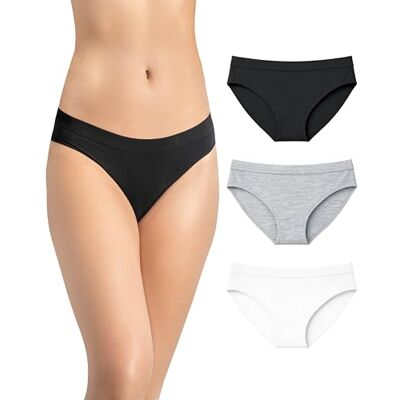 Risalti Culotte sans Couture Femme en Bambou Lot de 3 Slip Femme Invisible Elastique en Fibre de Bambou, Seamless Underwear Respirante et Hypoallergenique Made in Italy - Publicité Risalti Culotte sans Couture Femme en Bambou Lot de 3 Slip Femme Invisible Elastique en Fibre de Bambou, Seamless Underwear Respirante et Hypoallergenique Made in Italy - Publicité