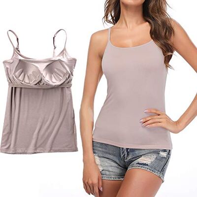 STARBILD Camisole Femme débardeur avec Soutien-Gorge intégré Débardeur de en Yoga Gilet rembourré à Bretelles Ajustables Rose 2XL - Publicité STARBILD Camisole Femme débardeur avec Soutien-Gorge intégré Débardeur de en Yoga Gilet rembourré à Bretelles Ajustables Rose 2XL - Publicité