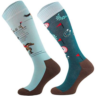 TODO Comodo Chaussettes d'équitation Fantaisie STJBW Coton Mi-bas Chaussette Équitation Femme Motifs - Publicité TODO Comodo Chaussettes d'équitation Fantaisie STJBW Coton Mi-bas Chaussette Équitation Femme Motifs - Publicité