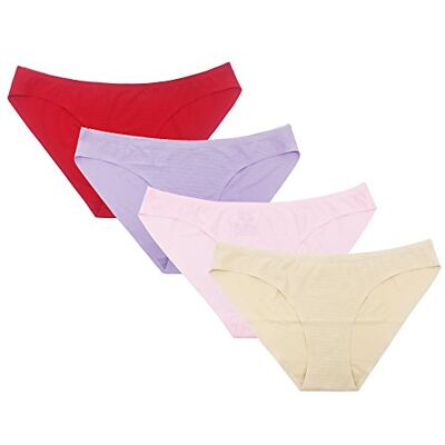 SHEKINI Sexy Femme sous-Vêtements Bas Shorty Culotte Invisible sans Couture Souple Extensible Hipster Slips Taille Basse Confort Multipack (4 Pack D, L) - Publicité SHEKINI Sexy Femme sous-Vêtements Bas Shorty Culotte Invisible sans Couture Souple Extensible Hipster Slips Taille Basse Confort Multipack (4 Pack D, L) - Publicité