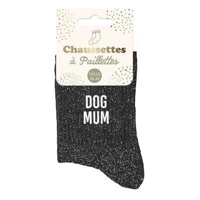 STC Chaussettes paillettes dog mum - Publicité STC Chaussettes paillettes dog mum - Publicité