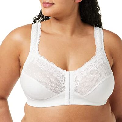 Damart Soutien-Gorge Ouverture Devant, en Coton Sans Armatures, Agrafes Devant Larges Bretelles Ouatinées et Réglables - Publicité Damart Soutien-Gorge Ouverture Devant, en Coton Sans Armatures, Agrafes Devant Larges Bretelles Ouatinées et Réglables - Publicité